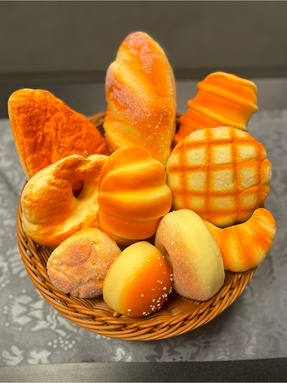 10 Piece Artificial Bread Basket - Faux Food Toy Stage Props